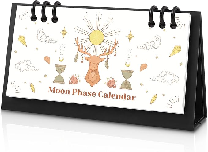 KONVINIT Small Desk Calendar 2026-2027, 6.3" x 3.1", Moon Phase 2026 Desk Calendar - Runs From January 2026 Until December 2027, 24 Months Mini Desktop Calendar for School, Home and Office Supplies