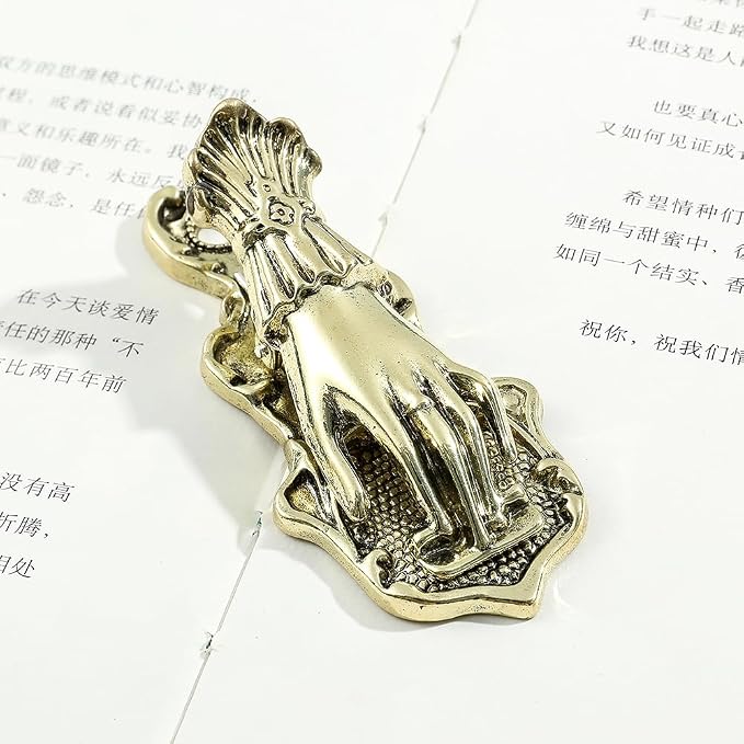 New Style Hand of Wealth Retro Lady Book Mark- Stainless Steel Metal Bookmarks Collection The Hand of Noblewoman Signifies Wealth and Good Fortune Gifts for Girl Lover Christmas (Gold)