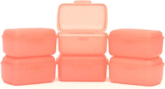 Mintra Home Utility Boxes - 400ml BRIGHT ORANGE - 6 Pack - (4.75inW x 3.25inD x 2.25inH) - great utility box, storage box for crafts and other small items