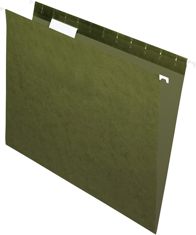 Office Depot Standard Green Hanging Folders, 1/5 Cut, Letter Size, Box Of 25