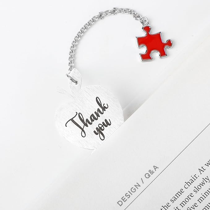 3 Pcs Teacher Appreciation Bookmark, Thank You Teacher Gift Bookmark for Women Men, Teacher Appreciation Gifts Metal Bookmarks for Christmas Day, Unique Bookmarks for Teacher’s Day