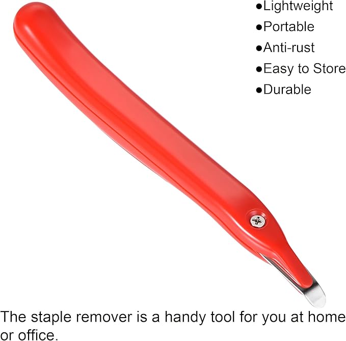 MECCANIXITY Staple Remover Tools, Magnetic Staplers Puller for Office Home Desktop Accessory, Red Pack of 3