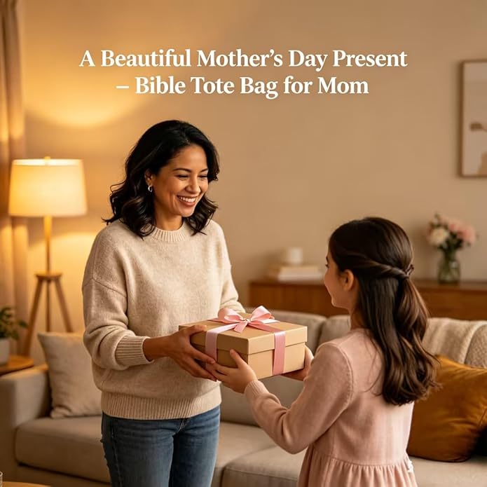 Bible Cover Case for Women,Bible Tote Bag with Shoulder Strap,Church Bag with Multiple Pockets for Bible Study Accessories