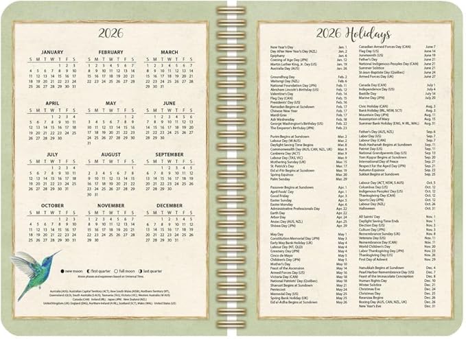 Lang, Birds in the Garden 2026 Planner, 6.5'' X 9'', Weekly Calendar with Stapled Binding