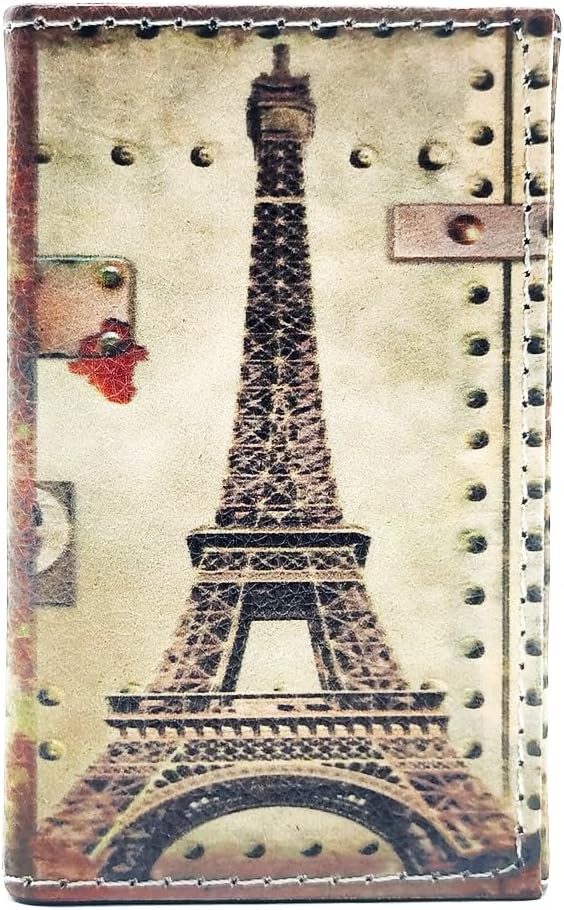 Pen Holder, Rectangle Vintage Pencil Holder with 2 Compartments, PU Leather Art Remote Control Holder Organizer Storage for Desk Accessory (1889 Tower)