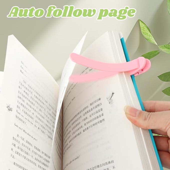 6pcs Silicone Automatic Bookmarks, Smart Bookmarks for Women Men Book Accessories, Silicone Book Marks for Reading Women, Men, Kids, Reading Accessories Gifts for Book Lovers
