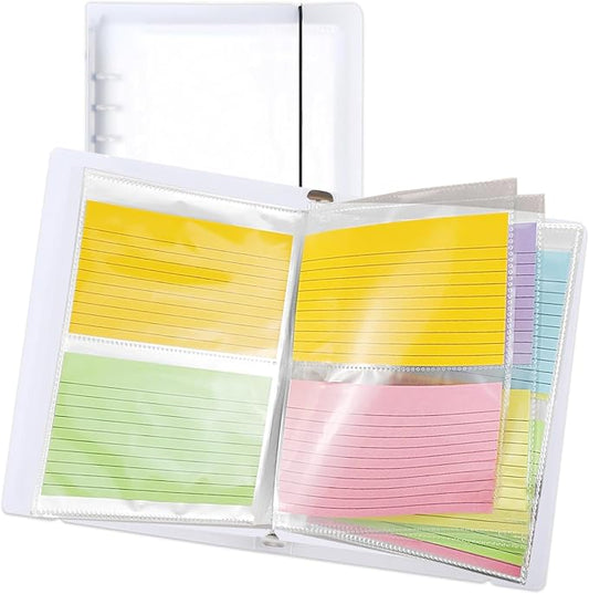 3x5 Index Card Holder, 50 Pcs Index Card Binder Notecard Organizer Booklet Folder for Recipe, Flash Cards and Recipe Cards, Indexcard Notecard Storage Solution, Notecards for Studying