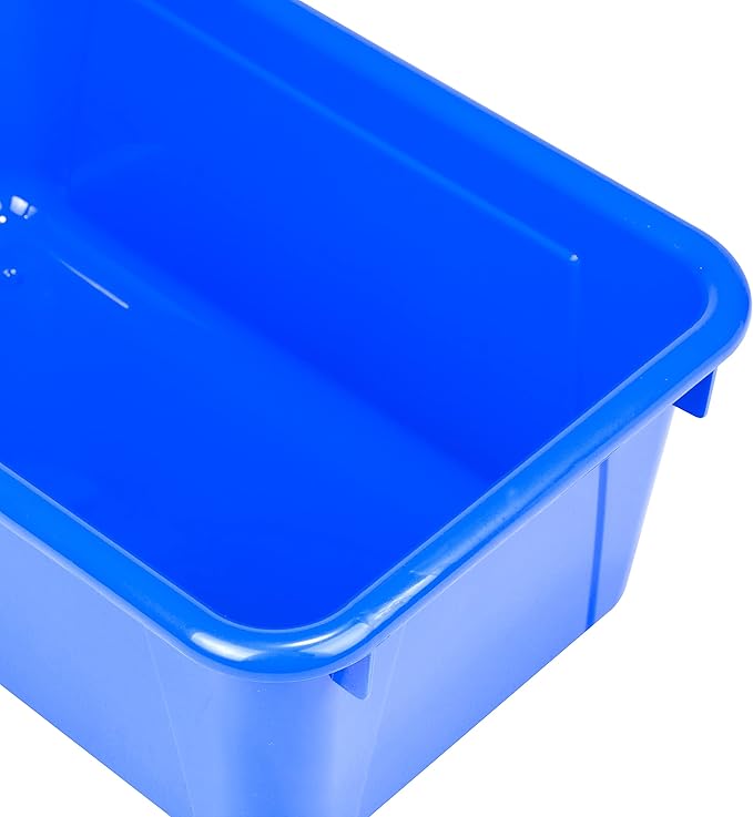 Storex Small Cubby Bins, Pack of 5, 12.2 x 7.8 x 5.1 Inches, Blue (62416U05C)