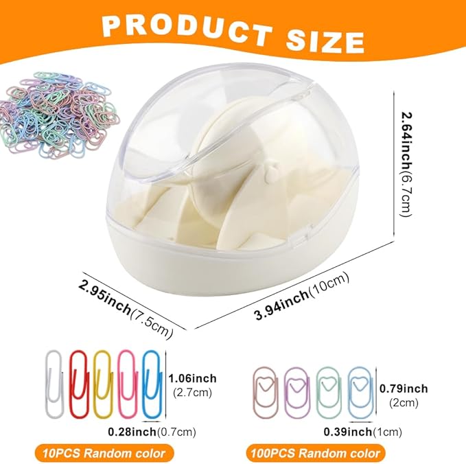 Magnetic Paper Clip Holder with 110pcs Colorful PaperClips,Paper Clips Dispenser Holder,Non-slip Stability Design,Paperclip Holders for Desk School Office Organizer Accessory