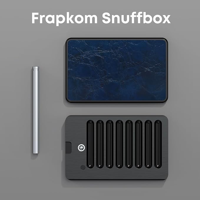Blue Black Organize Box, 8 Compartment Storage Box with Built in Alloy Straw