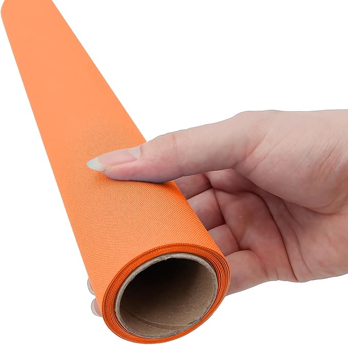 Orange Fabric Book Cover - 17x55", Paper Backed, Binding Cloth for Book Binding, Bookbinding Supplies