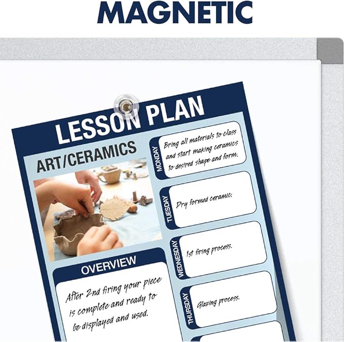 Quartet Dry Erase Magnetic White Board 72"W x 48"H, Porcelain Whiteboard, Silver Aluminum Frame (PPA406)
