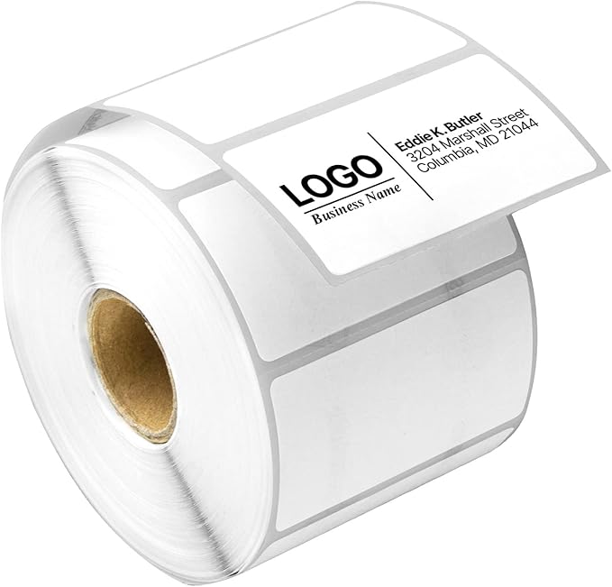 2.25" x 1.25" Direct Thermal Label - Compatible with Rollo Label Printer & Zebra Desktop Printers – 1” Core, UPC Barcode Shipping Address SKU Sticker, Adhesive & Perforated - 10 Rolls, 1000/Roll