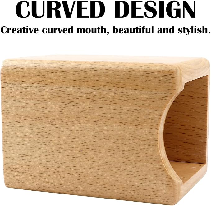 Natural Wooden Pen Box Desktop Stationery Organizer Creative Simple Solid Wood Pencil Holder for Office Supplies (Beech Wood)
