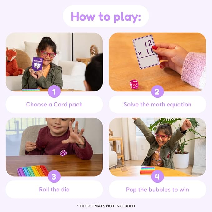 The Fidget Game 179 Multiplication Flash Cards Game Set All Facts 0-12 for Kids in 2nd, 3rd and 4th Grade Classroom or Homeschool - Math Skills and Practice