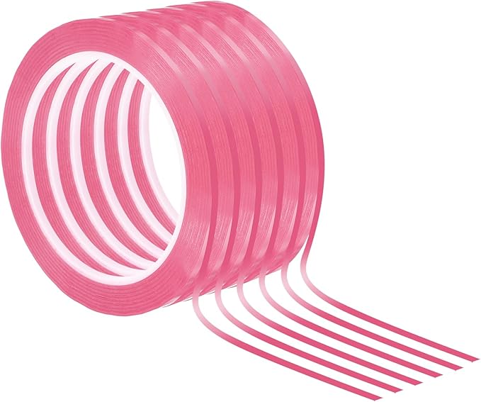 PATIKIL 1/8" Whiteboard Tape, 6 Pack Thin Dry Erase Tape for Graphic Chart Marking DIY Art, Pink
