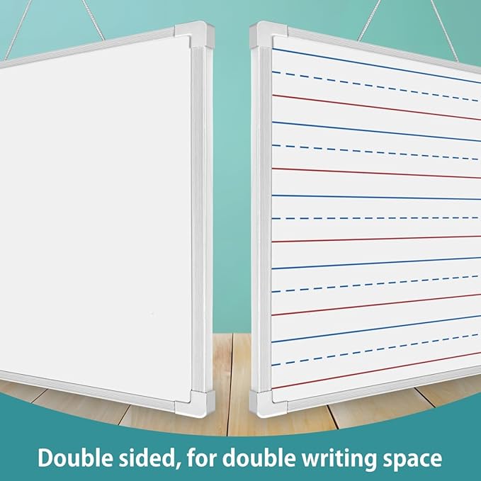 EXTRIC Dry Erase Board 11" x 14" – Magnetic, Double-Sided (Lined & Blank) Mini Whiteboard with Marker, Small Lap Board for Classroom, Homeschool