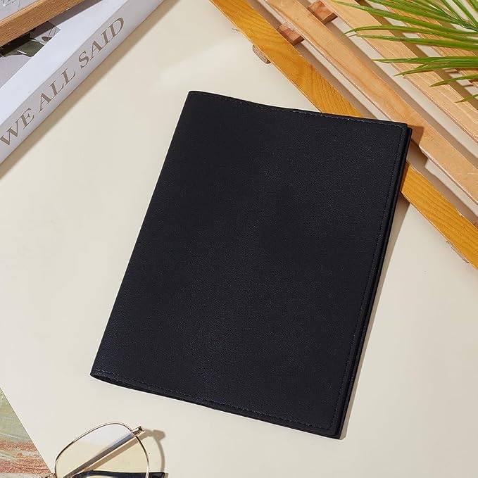 WEBEEDY A5 PU Leather Journal Cover Refillable PU Leather Handmade Notebook Cover Vintage Book Protector for A5 Hardcover Sketchbook Travelers Writers Book Lovers Gifts, 6 x 8.3 Inch (Black)
