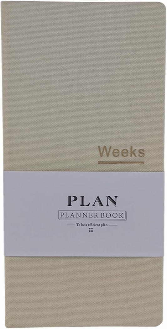 Undated Pocket Weekly Planner Schedule Organizer Agenda Year Month Week Plan A6 Notebooks (A6 Undated Planner Beige)