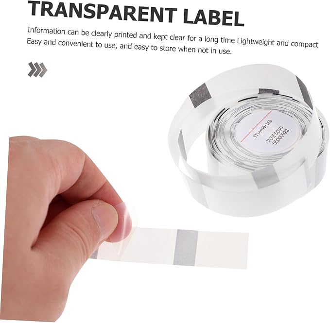 Lurrose 1 roll Self Adhesive Thermal Label Maker of Transparent Pet Stickers for DIY Projects Organizing and Marking Durable Scratch Resistant