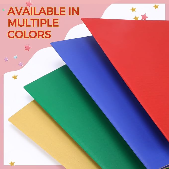 Mooliwe 4 Pack 21" x 14" Trifold Poster Board Tri Fold Poster Boards Foldable Corrugated Business Presentation Display Paper Boards for Science Fair Events, School Projects, Exhibitions(Rainbow)