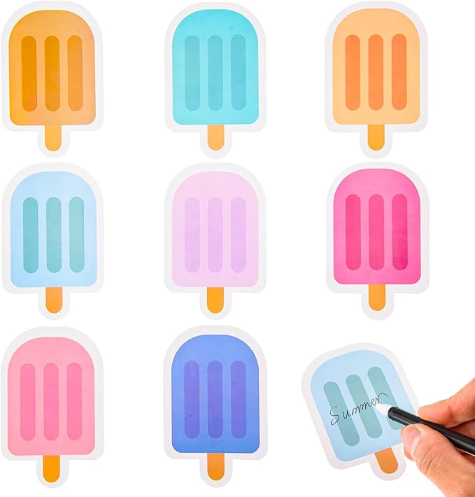 48 Pieces Ice Cream Cutouts Summer Bulletin Board Decorations Ice Pops Cut Outs Assorted Color Popsicle Shape Classroom Bulletin Board Decor for Kids School Office Supplies