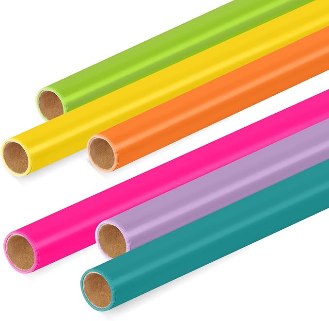 Skyygemm 6 Rolls Bulletin Board Paper Fade Resistant Colored Bulletin Board Paper Roll Bulk for Art Decor Drawing Craft Painting(4 x 24 ft,Neon)