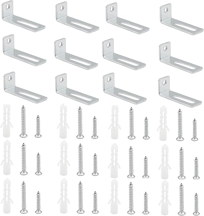 AYLIFU Whiteboard Installation Hardware Hanging Dry-Wiping Board whiteboard Wall-Mounted with Screws and Expansion Tubes L-Shaped Stand for Hanging whiteboard Office Supplies Home Cafe 12pcs