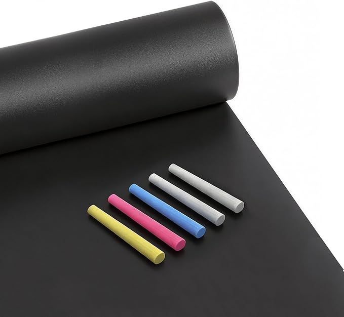 Extra Large Chalkboard Paper Roll Peel and Stick Chalk Board Wallpaper(+5 Chalks) Chalk Paint Contact Paper Blackboard