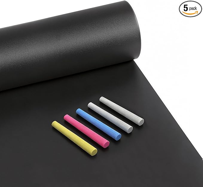 Trazzo Chalkboard Contact Paper Peel and Stick Chalk Board Wallpaper Roll Extra Large Chalkboard Paper for Wall Chalk Board Paint Blackboard