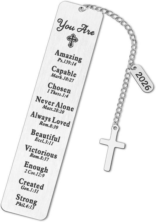 Bible Bookmark, Kaluofan 2026 Christian Bookmarks for Women, Bookmarks for Women, Baptism Gifts for Girl, First Communion Gifts for Girls, Back to School Coming of Age Gifts, Graduation Gifts