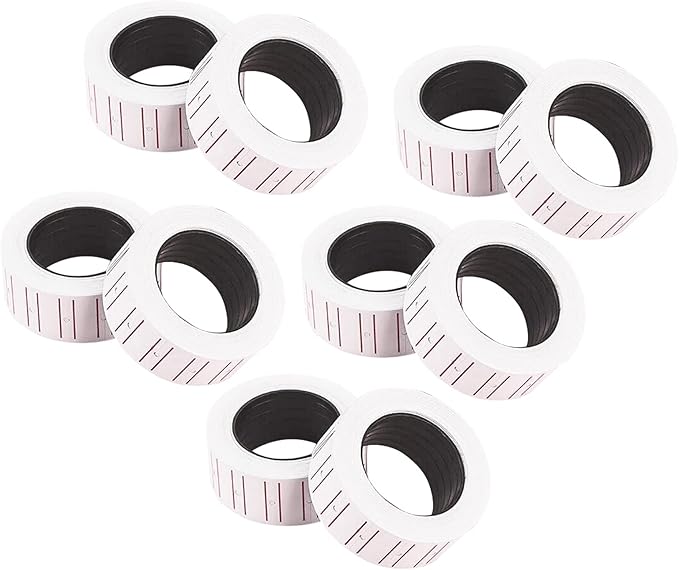 Price Tag Machine with 10 Rolls White Label Sticker, Price Labeller Pricemarker, Price Gun with Labels Kit for Office, Retail Shop, Grocery Store (White)
