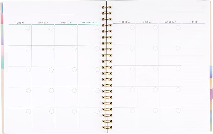 Inspired by Erin Condren Large Undated Planner, 12-Month Customizable Weekly and Monthly Layout, 9" x 11" Size, Premium 100gsm Paper, Includes Stickers and Pocket Folder