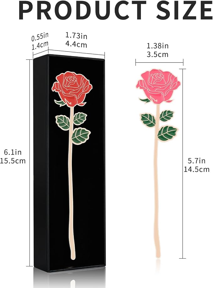 Metal Red Rose Pink Rose Bookmark Gift, Bookmarks for Women Mother's Day, Girlfriend and Friend Graduation, Teacher's Day, Thanksgiving, Cute Bookmarks for Book Lovers