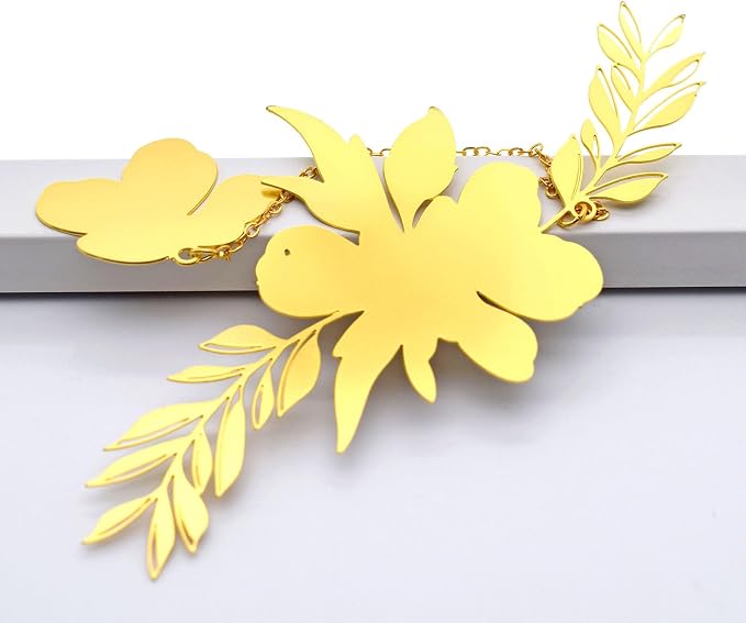 BLBMH Flowers Bookmark for Women Mother's Day Teacher Appreciation Birthday Christmas Unique Cute Funny Metal Book Marks for Girls Mom Readers Book Lovers - F1 Green