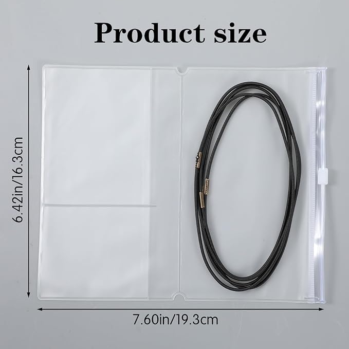 5PCS Travelers Notebook Insert, Transparent PVC Pocket Organizer, Travelers Notebook Accessories, Zippered Pouches with Elastic Bands, Storage Inserts for Cards, Notes, Money
