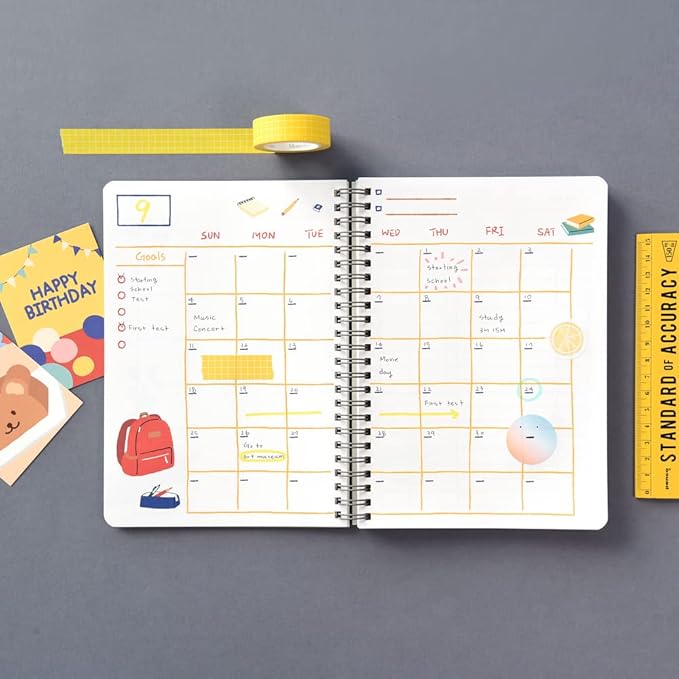Monolike Ordinary days 4 Month Study Planner, Blanket - Academic Planner, Weekly & Monthly Planner, Study plan