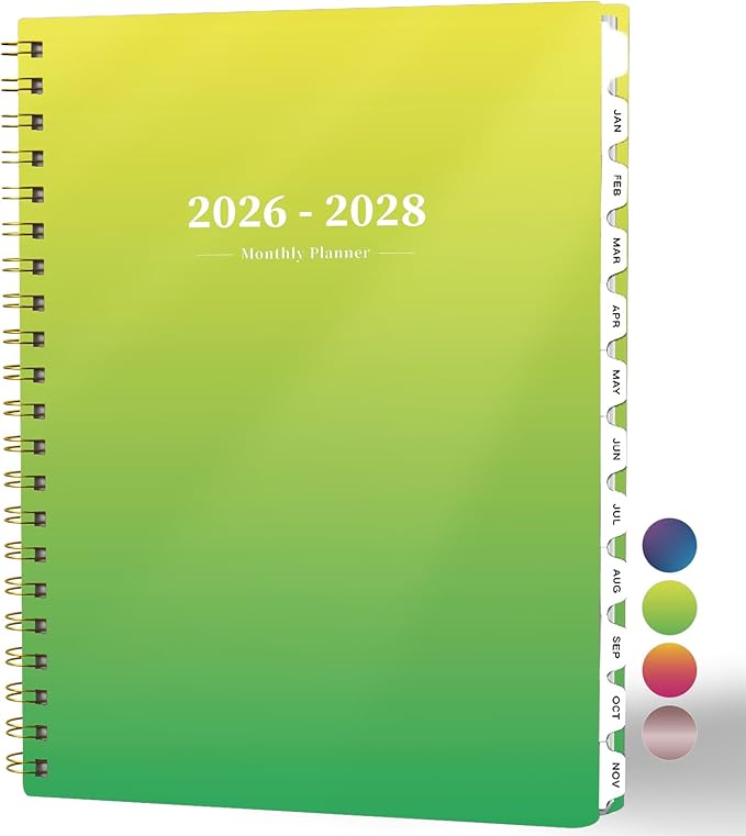2026-2028 Monthly Planner - 2 Year Monthly Planner Calendar 2026-2028, Jul 2026 - Jun 2028, 8.5" x 11", 24 Months, Spiral-Bound, Tabs, Holidays, Notes, Ideal for School Office Home Planning