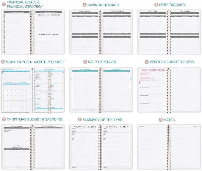 Budget Planner - Monthly Budget Book with Expense Tracker Notebook, Undated 12 Month Bill Organizer & Finance Planner to Manage Your Money, Account Book with Colorful Tabs, 5.8" x 8.5", Purple