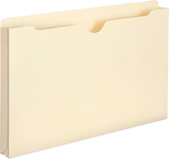 Smead File Jacket, Reinforced Straight-Cut Tab, 1" Expansion, Legal Size, Manila, 50 per Box (76520)