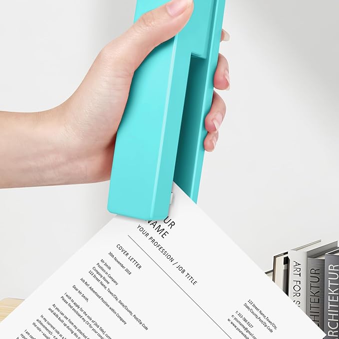 Stapler 25 Sheet Capacity with 830 Staples and Staple Remover, Full Strip Staplers for Desk, No Jam, Non-Slip for Office & School, Green