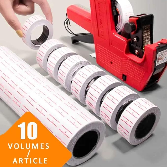 16,000 Pcs 1 Line Refill Price Marking Labels Stickers for New 5500,MX-5500,CN979,H813 & Most Other 1 Line Price Gun, 40 Rolls with 3 Discount Stickers, Ideal for Office, Retail, Shop
