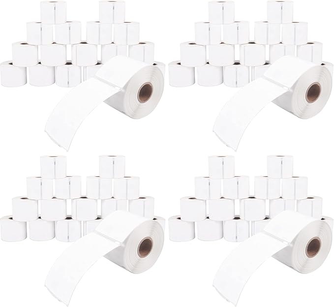 L LIKED 18 Rolls 2-5/16" x 4" Thermal Shipping Address Labels, Perforated Line, Compatible with Rollo/Zebra/DYMO 30256, 5400(18 Rolls×300 Barcode Postage Labels for Desktop Printers (Pack of 4)
