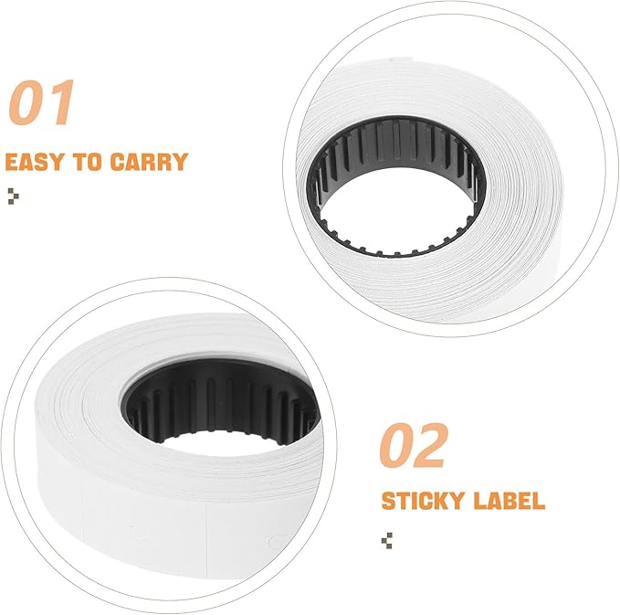 6600 Price Marker Labels Double Row White Label Paper Roll Refill 500 Sheets Per Roll 10 Set for Price Gun Pricing Stickers Office Supply