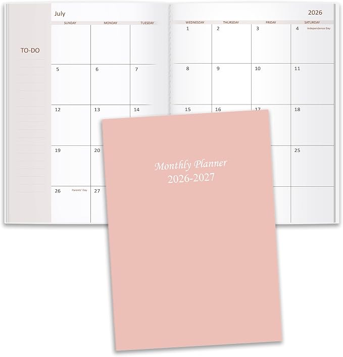 2026-2027 Monthly Planner - 18 Months Calendar from July 2026 - December 2027, Monthly Planner 2026-2027 Easy to Organize Your Daily Life, 5.8" x 8.3", Light Pink