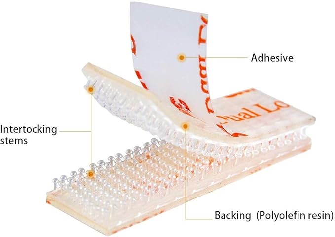 EZ Pass/IPass/IZoom/SunPass Mounting Strips 4 Pcs (2 Sets), Peel and Stick Adhesive Strips Dual Lock Tape (4)