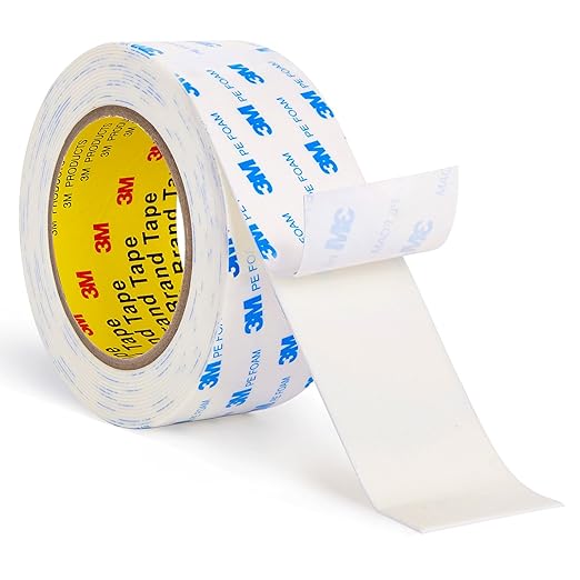 3M Double Sided Tape 2"×16.5Ft, Mounting Tape Heavy Duty No Residue, Removable PE Foam Tape Strips, Extra Strong Adhesive Tape Waterproof for Walls Home Office Decor Crafts Paint Picture Poster