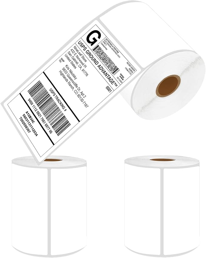 NineLeaf 3 Roll (270 Labels/Roll) Compatible for Brother RD-S02U1 RDS02U1 102mm 4'' x 6'' Standard Address White Paper Labels for RJ-3050 RJ-3150 RJ-4030 RJ-4040 TD-4000 TD-4410D TD-4550DNWB Printers