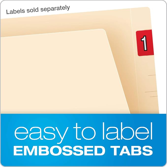 Pendaflex Manila End-Tab Fastener Folders, Letter Size, 2 Fasteners, Manila, Straight Cut, 50/BX (H10U13) (Pack of 5)