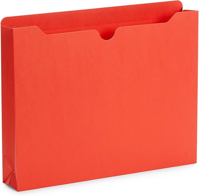 Blue Summit Supplies 2 Inch File Jackets, Expandable Folders, Heavy Duty 2 Inch Expansion Pocket File Folders Letter Size, Assorted Colors, Reinforced Straight Cut Tab,50 Pack